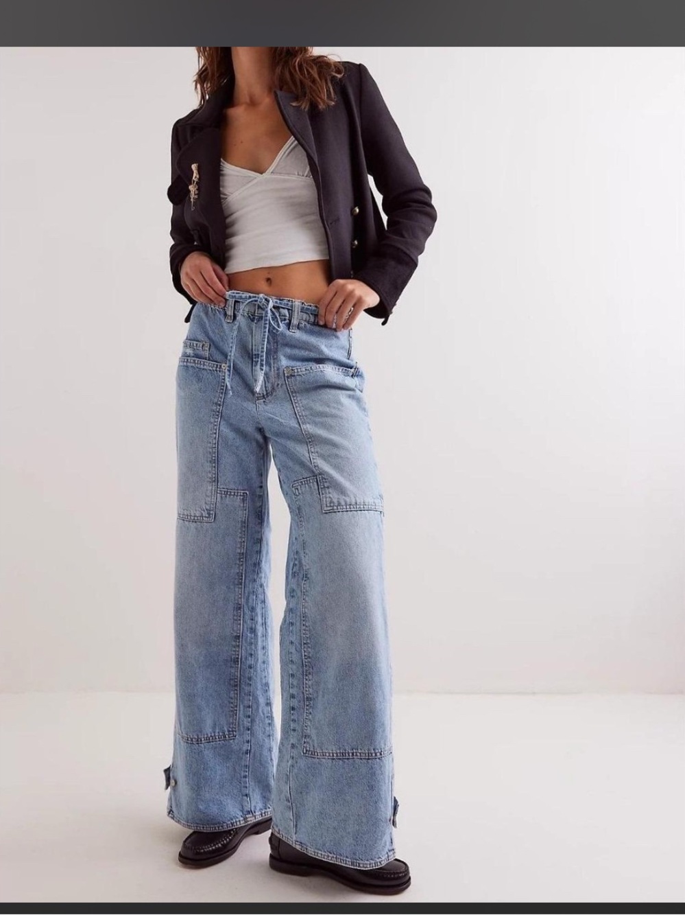 Free people crvy outlaw wide leg jeans